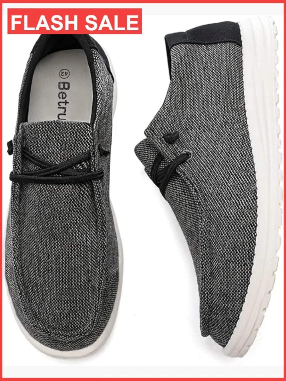 Lightweight Mens Boat Shoes Slip On Loafers Canvas Lace-up Deck Shoes Casual